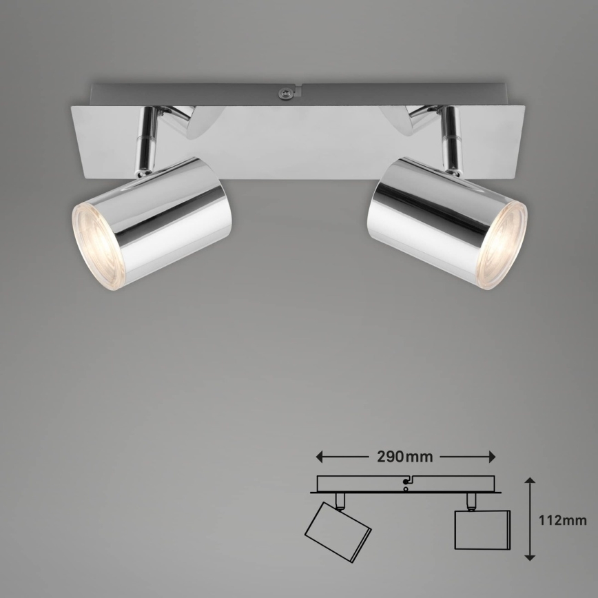 Briloner 2731-028 - Kúpeľňové bodové svietidlo BANYO 2xGU10/5W/230V IP44 lesklý chróm