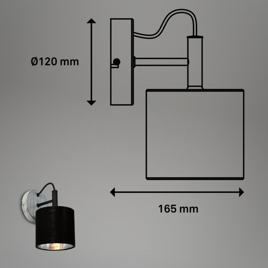Briloner 2737-014 - Nástenné svietidlo SILVER CRAFTED 1xE14/25W/230V