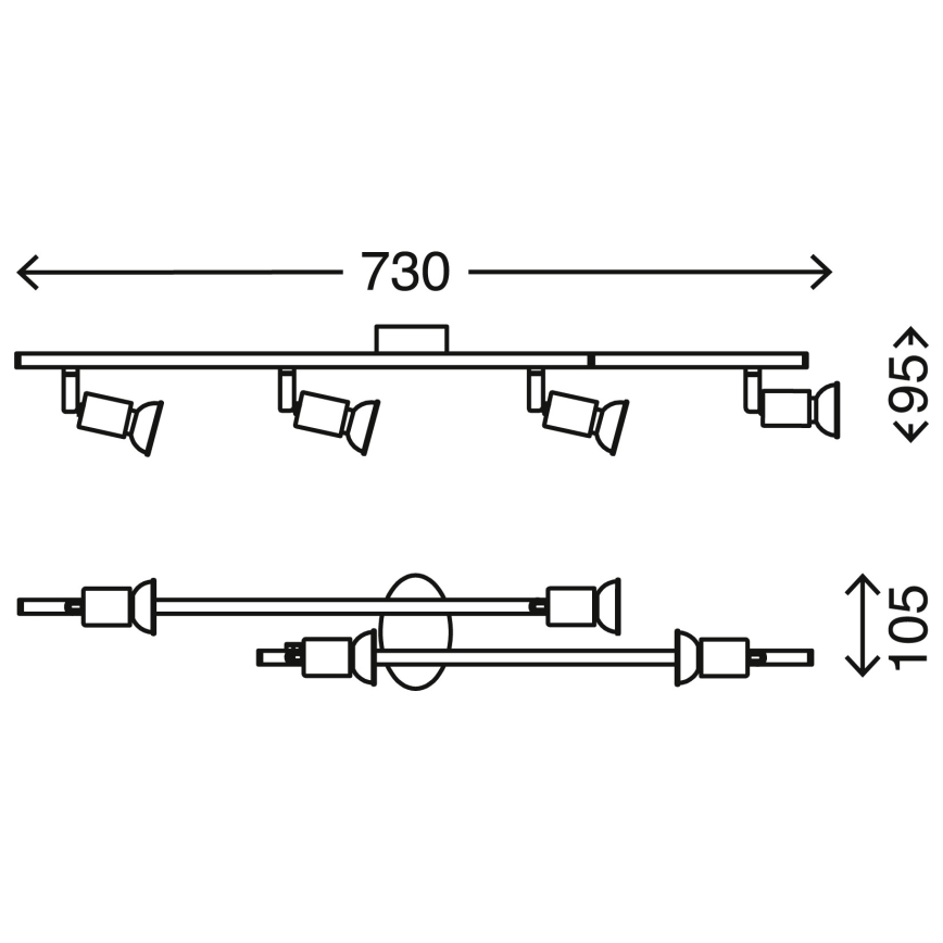 Briloner 2767-042 - LED Bodové svietidlo SIMPLE 4xGU10/3W/230V