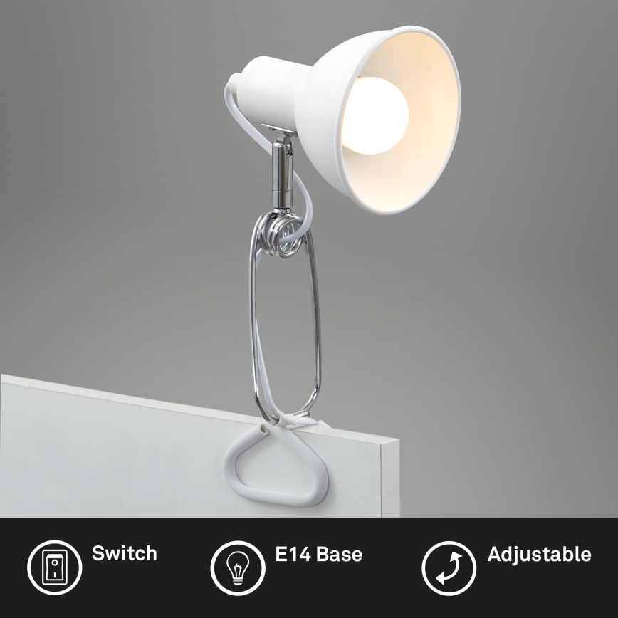 Briloner 2790-016 - Lampa s klipom FIX 1xE14/8W/230V biela