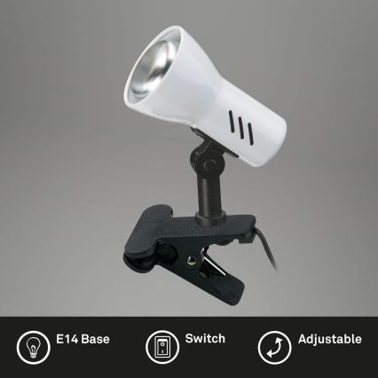 Briloner 2794/016P - Svietidlo s klipom 1xE14/40W/230V čierna/biela
