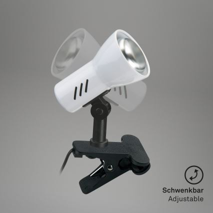 Briloner 2794/016P - Svietidlo s klipom 1xE14/40W/230V čierna/biela
