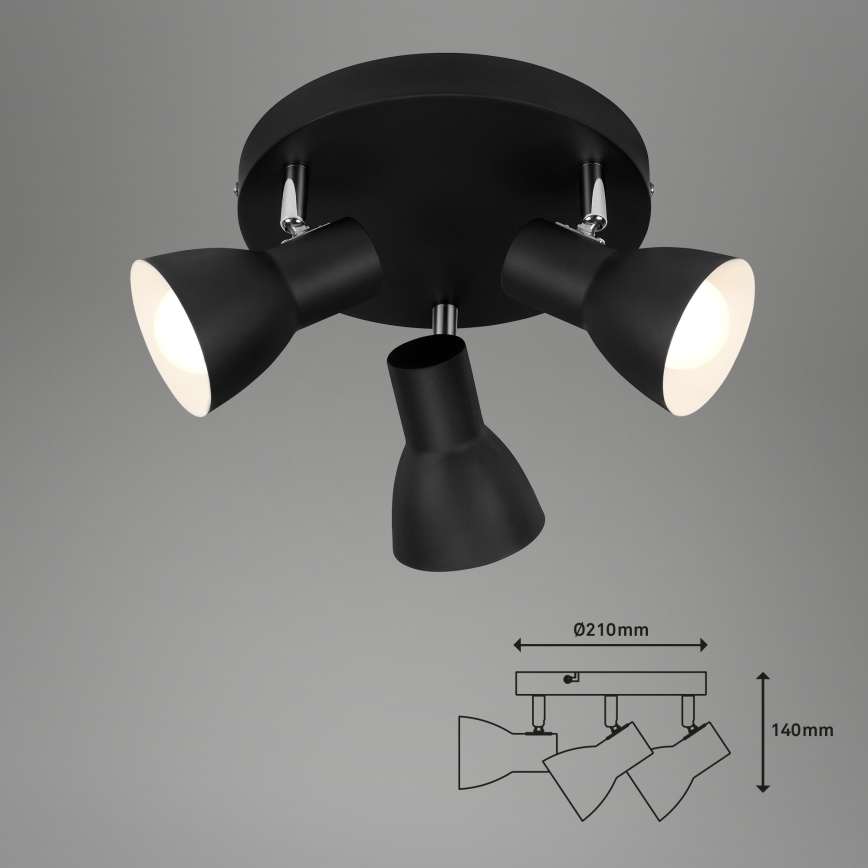 Briloner 2860-035 - Bodové svietidlo CUP 3xE14/25W/230V čierne