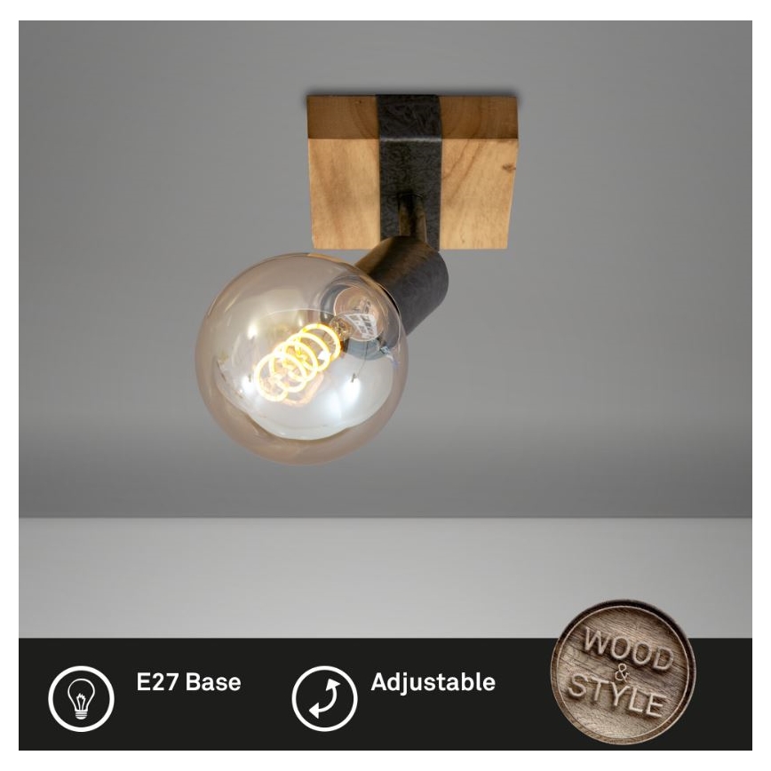 Briloner 2900-011 - Nástenné bodové svietidlo WOOD BASIC 1xE27/25W/230V