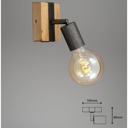 Briloner 2900-011 - Nástenné bodové svietidlo WOOD BASIC 1xE27/25W/230V