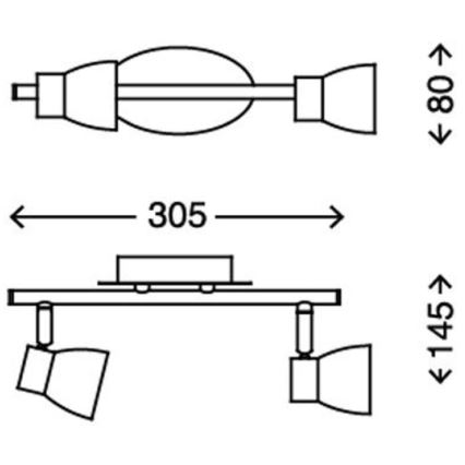 Briloner 2914-022 - LED Bodové svietidlo 2xGU10/3W/230V 3000K