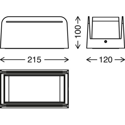 Briloner 3016-015 - Vonkajšie nástenné svietidlo BOKS 1xE27/12W/230V IP44