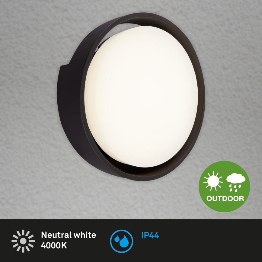 Briloner 3019-015 - LED Vonkajšie nástenné svietidlo GENUA LED/18W/230V IP44 čierna