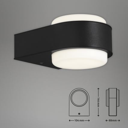 Briloner 3035-015 - LED Vonkajšie nástenné svietidlo HANAU LED/6,5W/230V IP44 čierna