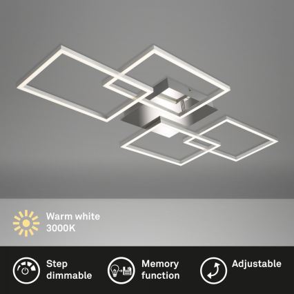 Briloner 3091-018 - LED Stmievateľné stropné svietidlo FRAME LED/30W/230V lesklý chróm