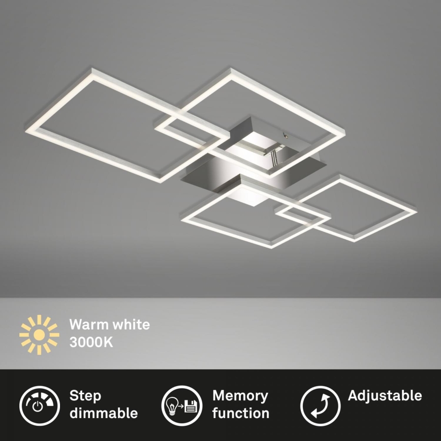 Briloner 3091-018 - LED Stmievateľné stropné svietidlo FRAME LED/30W/230V lesklý chróm