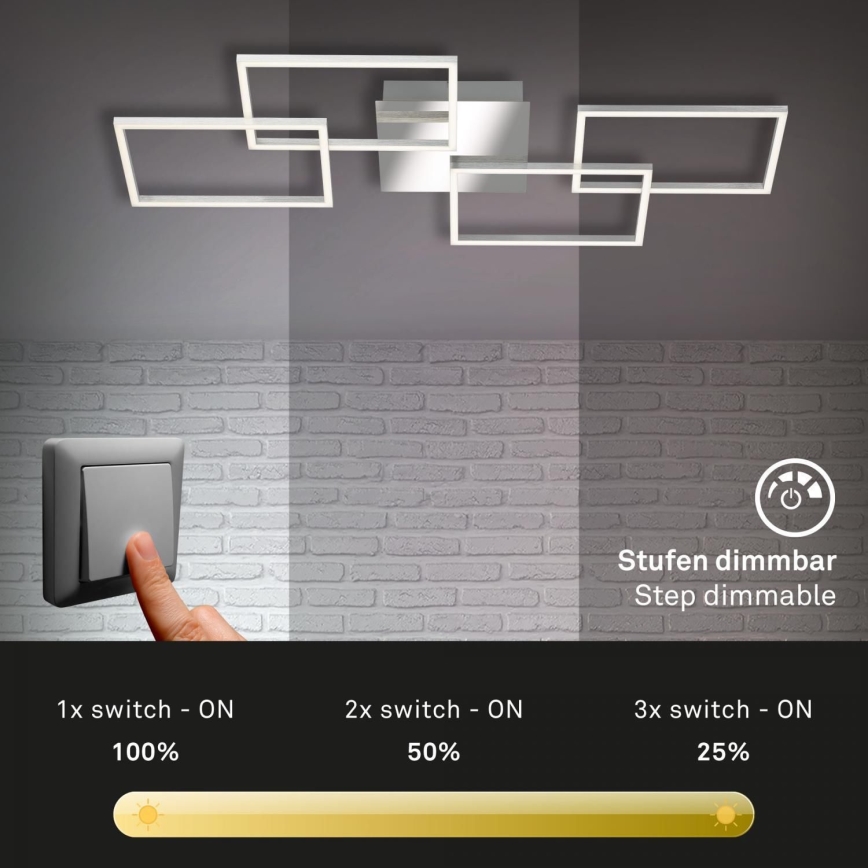 Briloner 3091-018 - LED Stmievateľné stropné svietidlo FRAME LED/30W/230V lesklý chróm