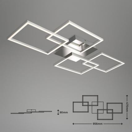 Briloner 3091-018 - LED Stmievateľné stropné svietidlo FRAME LED/30W/230V lesklý chróm