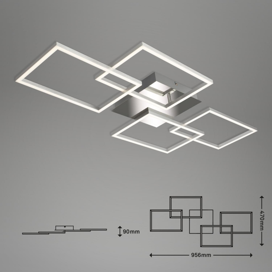 Briloner 3091-018 - LED Stmievateľné stropné svietidlo FRAME LED/30W/230V lesklý chróm