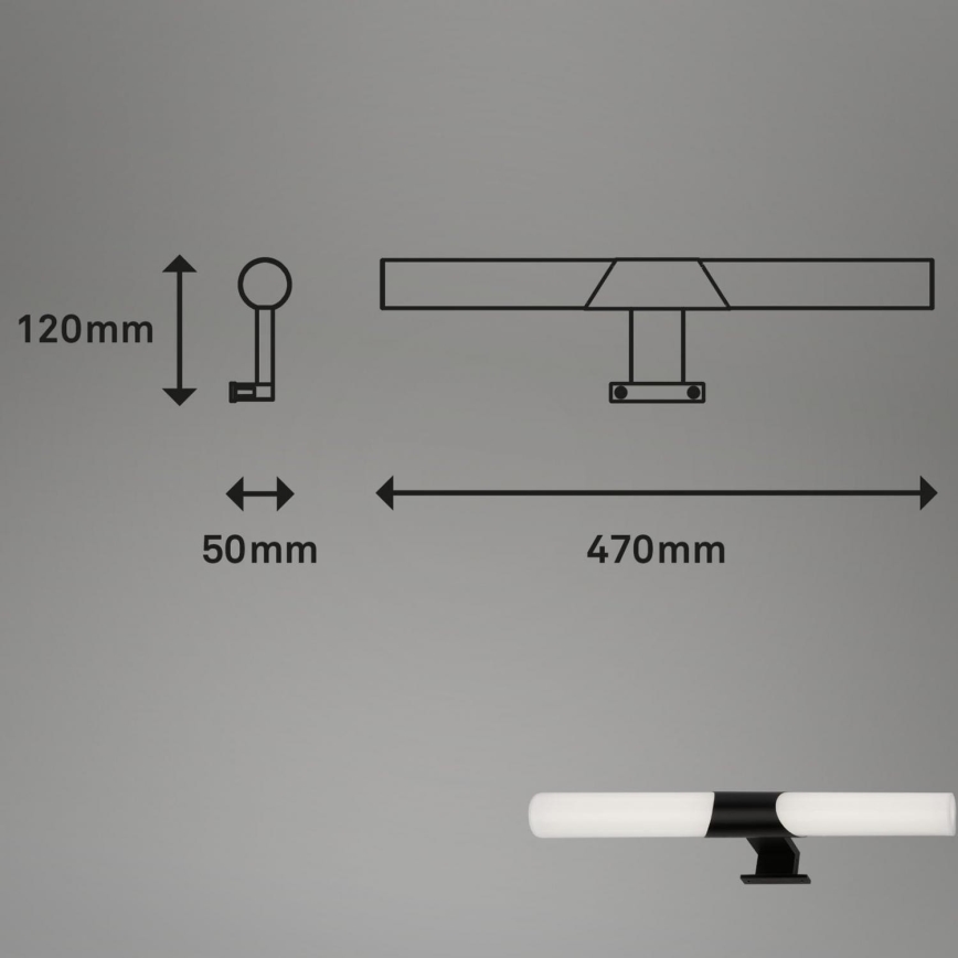 Briloner 3113-115 - LED Kúpeľňové osvetlenie zrkadla LED/12W/230V IP44 47 cm čierna
