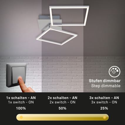 Briloner 3182-018 - LED Stmievateľné stropné svietidlo FRAME 2xLED/15,5W/230V