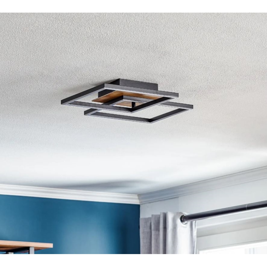 Briloner 3210-014 - LED Stmievateľné stropné svietidlo FRAME 2xLED/11W/230V hnedá