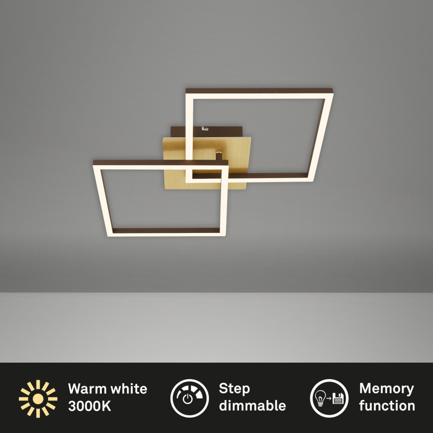 Briloner 3210-017 - LED Stmievateľné stropné svietidlo FRAME 2xLED/11W/230V zlatá