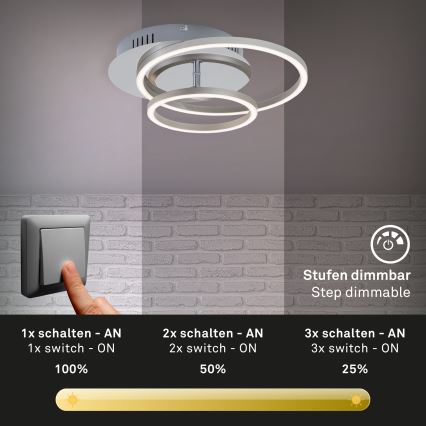 Briloner 3222-018 - LED Stmievateľné stropné svietidlo FRAMES LED/30W/230V