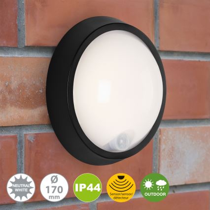 Briloner 3352-015 - LED Vonkajšie svietidlo so senzorom HELSINKI LED/12W/230V IP44