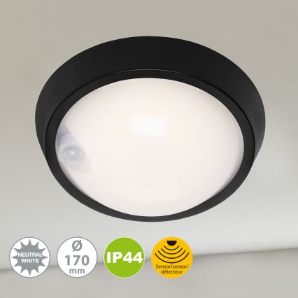 Briloner 3352-015 - LED Vonkajšie svietidlo so senzorom HELSINKI LED/12W/230V IP44