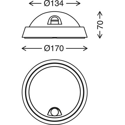 Briloner 3352-015 - LED Vonkajšie svietidlo so senzorom HELSINKI LED/12W/230V IP44