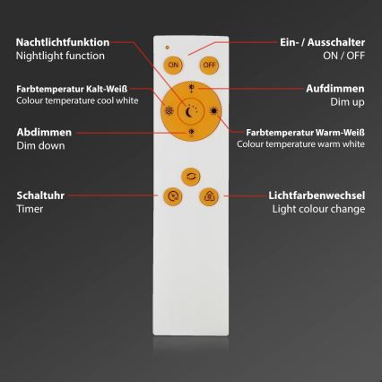 Briloner 3373-016 - LED stmievateľné stropné svietidlo STARRY LED/15W/230V 3000–6500K Ø 28 cm biele + diaľkové ovládanie