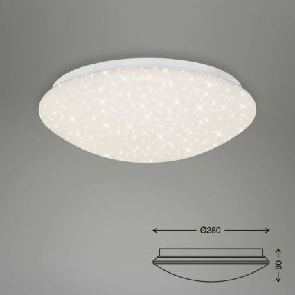 Briloner 3373-016 - LED stmievateľné stropné svietidlo STARRY LED/15W/230V 3000–6500K Ø 28 cm biele + diaľkové ovládanie