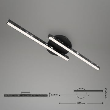 Briloner 3517-025 - LED Prisadený luster REY 2xLED/6W/230V čierna