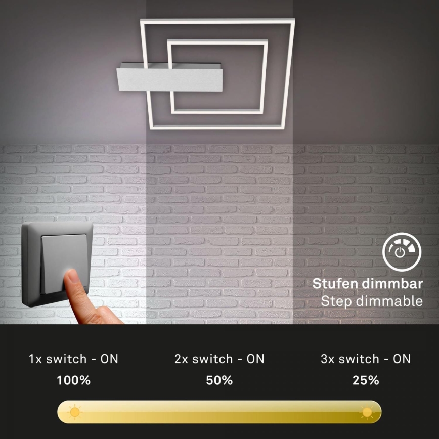 Briloner 3545-018 - LED Stmievateľné stropné svietidlo NICO LED/25W/230V matný chróm