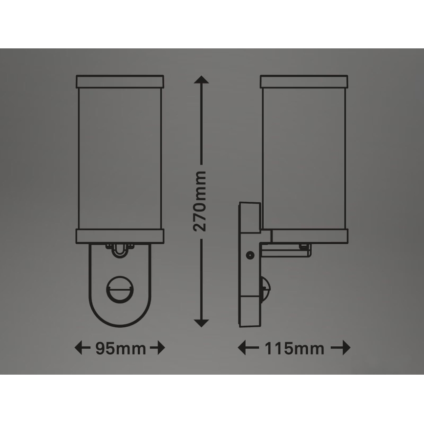 Briloner 3628-016 - Vonkajšie nástenné svietidlo so senzorom KAIRO 1xE27/12W/230V IP44 biela