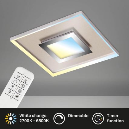 Briloner 3641-012 - LED Stmievateľné stropné svietidlo FRAME LED/30W/230V 2700-6500K matný chróm + diaľkové ovládanie