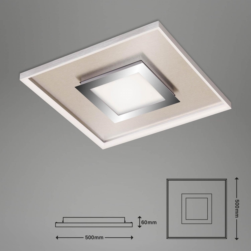 Briloner 3641-012 - LED Stmievateľné stropné svietidlo FRAME LED/30W/230V 2700-6500K matný chróm + diaľkové ovládanie
