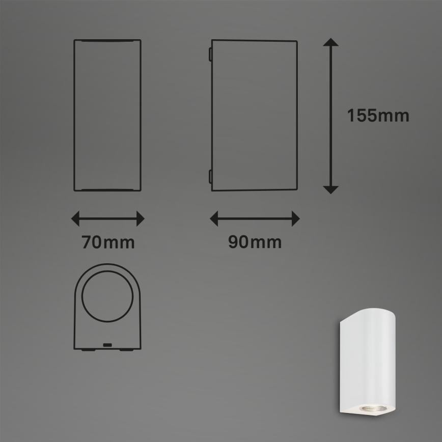 Briloner 3648-026 - LED Vonkajšie nástenné svietidlo UP&DOWN 2xGU10/4,7W/230V IP44