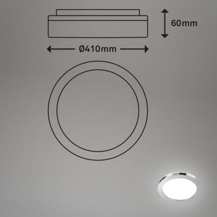Briloner 3673-018 - LED Kúpeľňové stropné svietidlo SPLASH LED/28W/230V pr. 41 cm