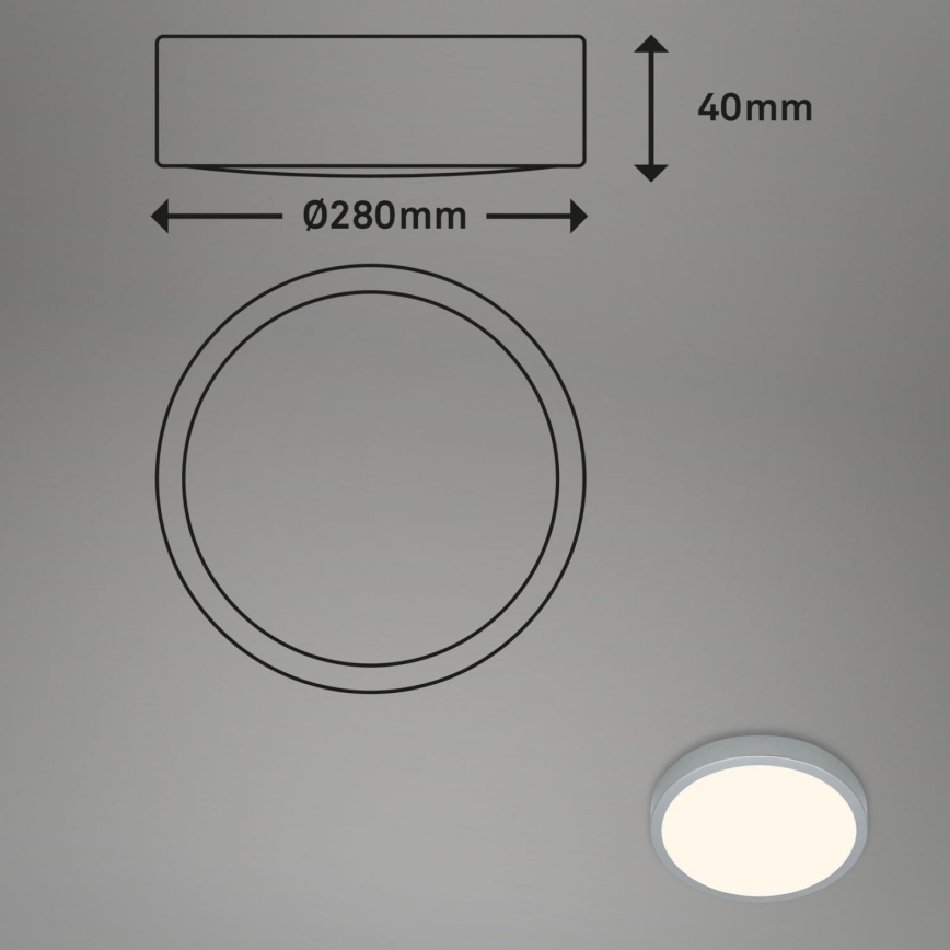Briloner 3700-014 - LED Stropné svietidlo RUNA LED/16W/230V 3000K pr. 28 cm strieborná
