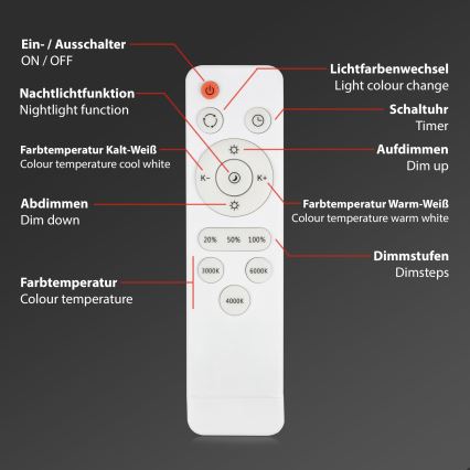 Briloner 3701-014 - LED Stmievateľné stropné svietidlo RUNA LED/18W/230V 2700-6500K strieborná + diaľkové ovládanie