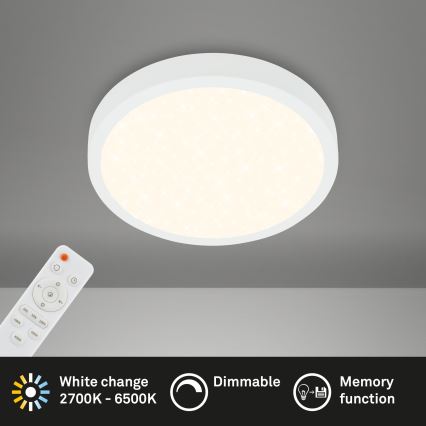 Briloner 3701-016 - LED Stmievateľné stropné svietidlo RUNA LED/18W/230V 2700-6500K biela + diaľkové ovládanie