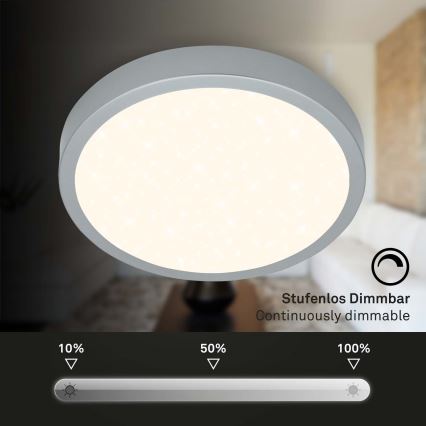 Briloner 3704-014-LED Stmievateľné stropné svietidlo RUNA LED/22W/230V 2700-6500K strieborná + diaľkové ovládanie