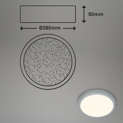 Briloner 3704-014-LED Stmievateľné stropné svietidlo RUNA LED/22W/230V 2700-6500K strieborná + diaľkové ovládanie