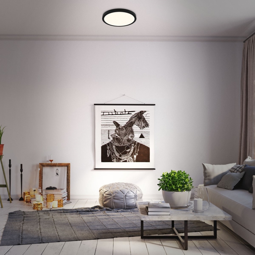 Briloner 3704-015 - LED Stmievateľné stropné svietidlo RUNA LED/22W/230V 2700-6500K čierna + diaľkové ovládanie
