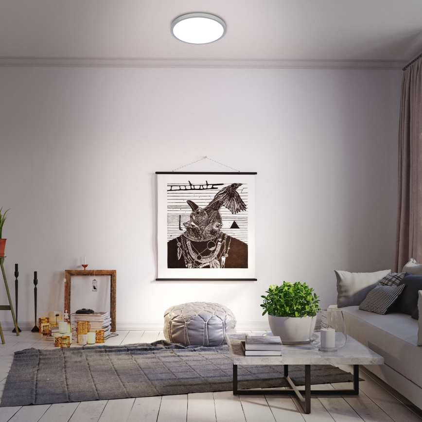 Briloner 3709-014 - LED RGBW Stmievateľné stropné svietidlo LED/22W/230V 4000K pr. 38 cm strieborná + diaľkové ovládanie