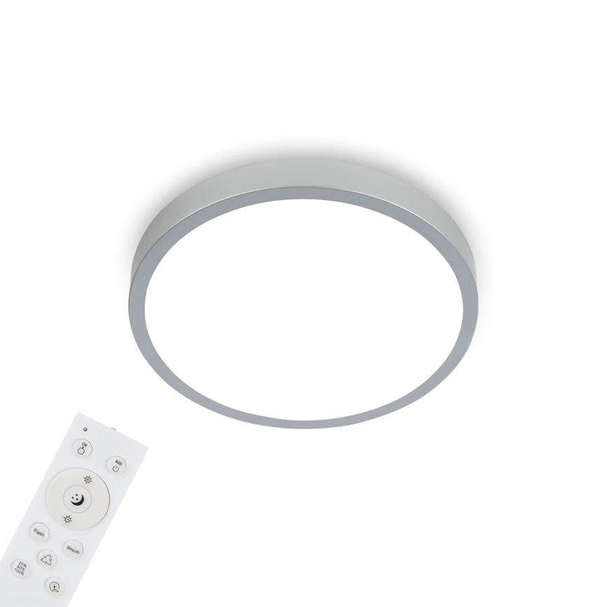 Briloner 3709-014 - LED RGBW Stmievateľné stropné svietidlo LED/22W/230V 4000K pr. 38 cm strieborná + diaľkové ovládanie