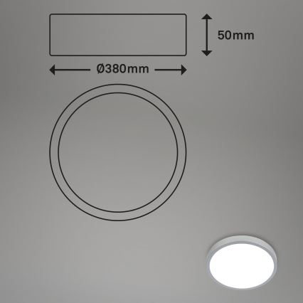 Briloner 3709-014 - LED RGBW Stmievateľné stropné svietidlo LED/22W/230V 4000K pr. 38 cm strieborná + diaľkové ovládanie