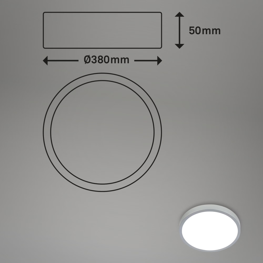 Briloner 3709-014 - LED RGBW Stmievateľné stropné svietidlo LED/22W/230V 4000K pr. 38 cm strieborná + diaľkové ovládanie