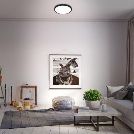 Briloner 3709-015 - LED RGBW Stmievateľné stropné svietidlo LED/22W/230V 4000K pr. 38 cm čierna + diaľkové ovládanie