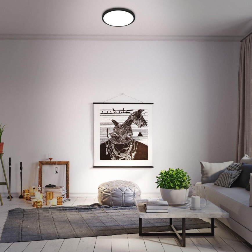 Briloner 3709-015 - LED RGBW Stmievateľné stropné svietidlo LED/22W/230V 4000K pr. 38 cm čierna + diaľkové ovládanie