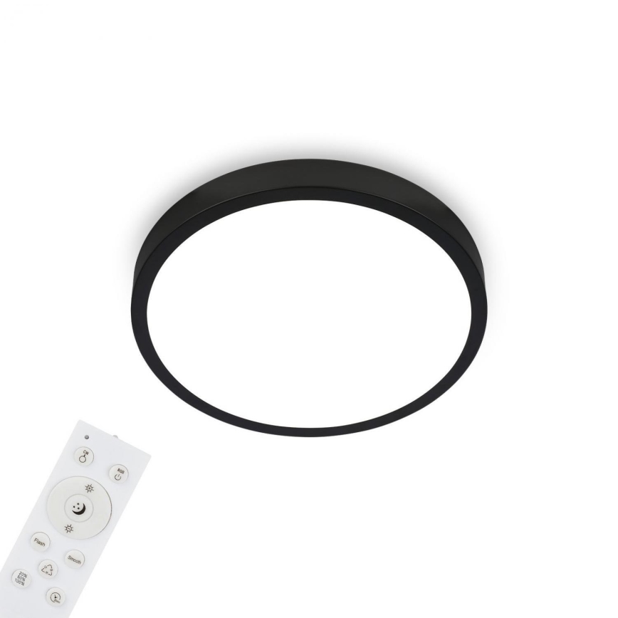 Briloner 3709-015 - LED RGBW Stmievateľné stropné svietidlo LED/22W/230V 4000K pr. 38 cm čierna + diaľkové ovládanie