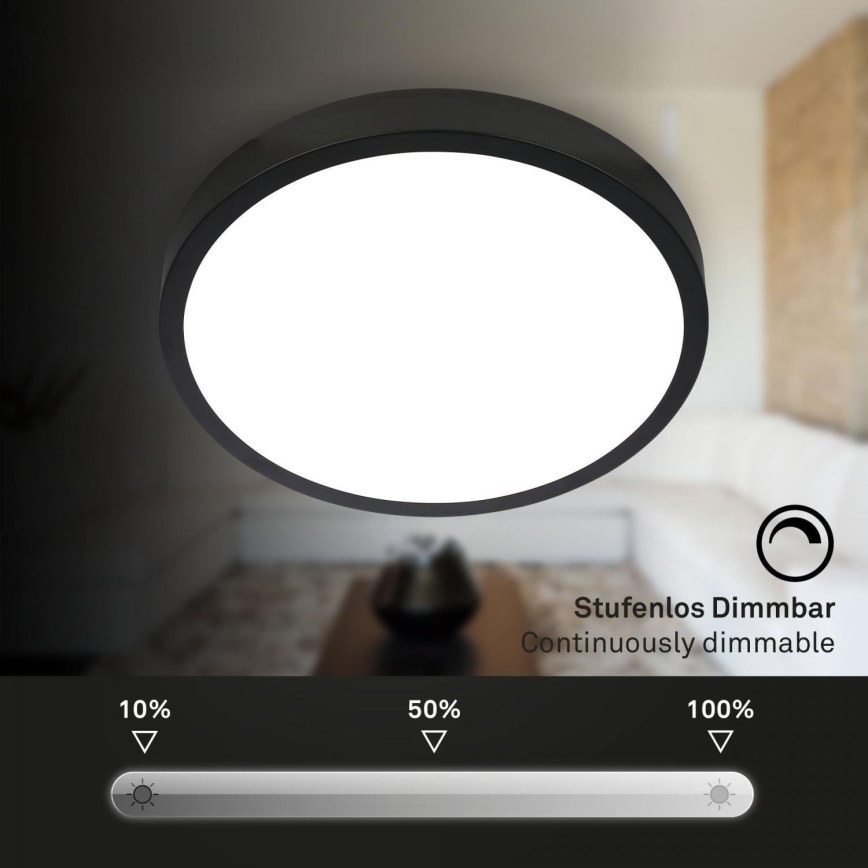 Briloner 3709-015 - LED RGBW Stmievateľné stropné svietidlo LED/22W/230V 4000K pr. 38 cm čierna + diaľkové ovládanie