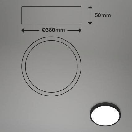 Briloner 3709-015 - LED RGBW Stmievateľné stropné svietidlo LED/22W/230V 4000K pr. 38 cm čierna + diaľkové ovládanie